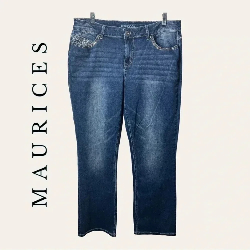 0497W. MAURICES MEDIUM WASH DENIM JEANS SIZE 15/16‎ NON DISTRESSED